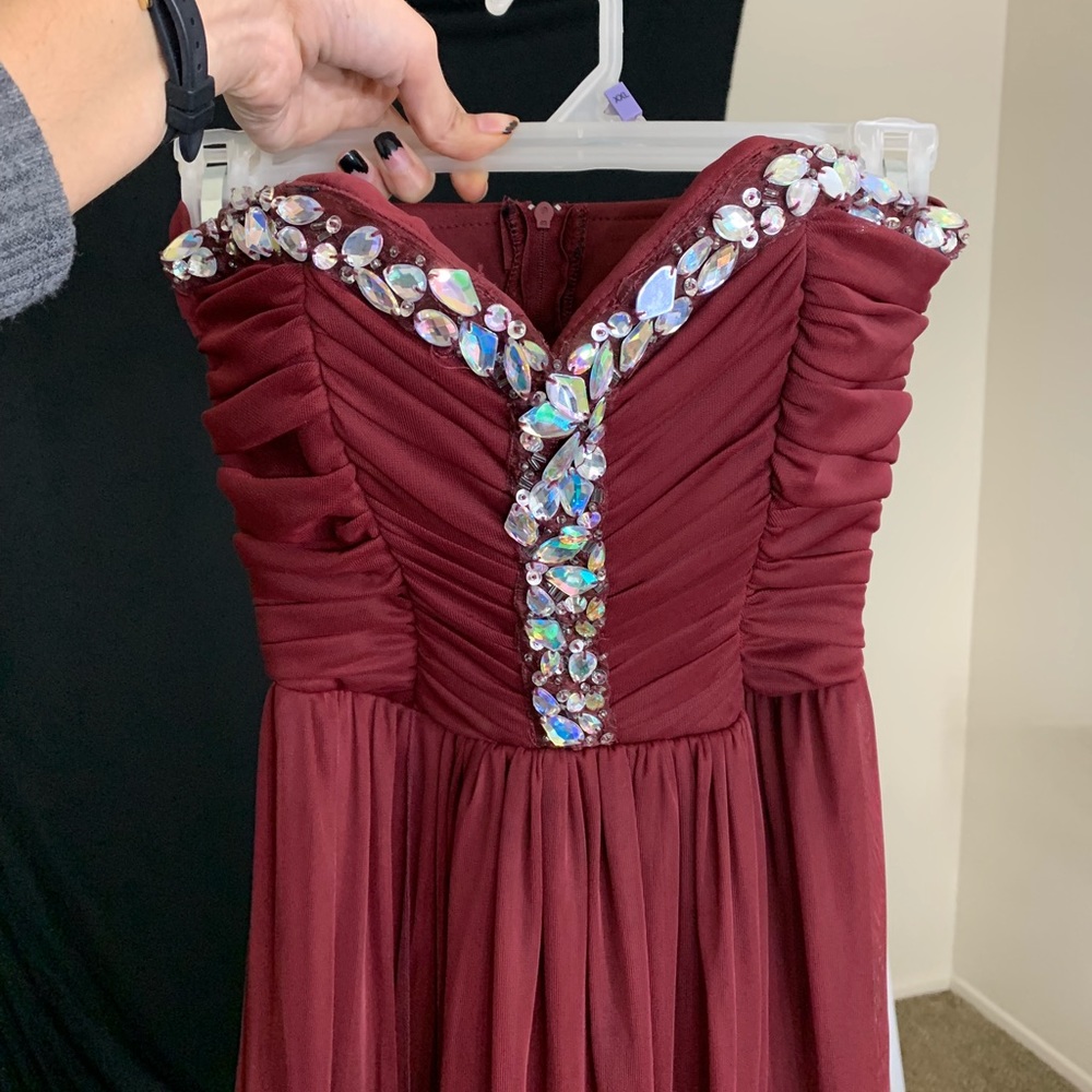 Burgundy long dress